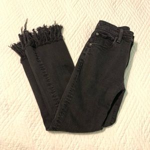 Ralph Lauren Crop Fringe Black Jeans